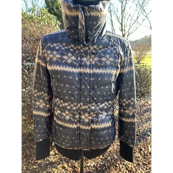 Marc New York Andrew Mark Winter Coat Down Blend Fair Isle Pattern Sz S - Picture 2 of 6